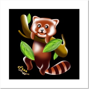 Tree hugger red panda kawaii spirit animal Posters and Art